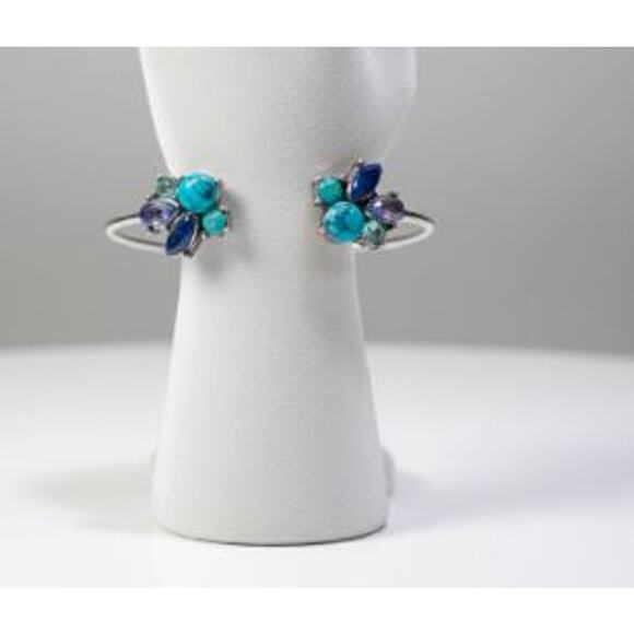 Banana Republic Women's Lapis Turq Gemstone Garlands Cuff Bracelet NWT 48 - Picture 1 of 6